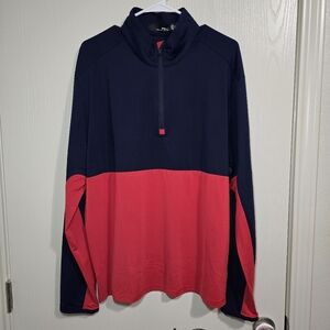 RLX Ralph Lauren Golf Sweater Mens Xl , Large Navy Red 1/4 Zip Pullover NWT $128